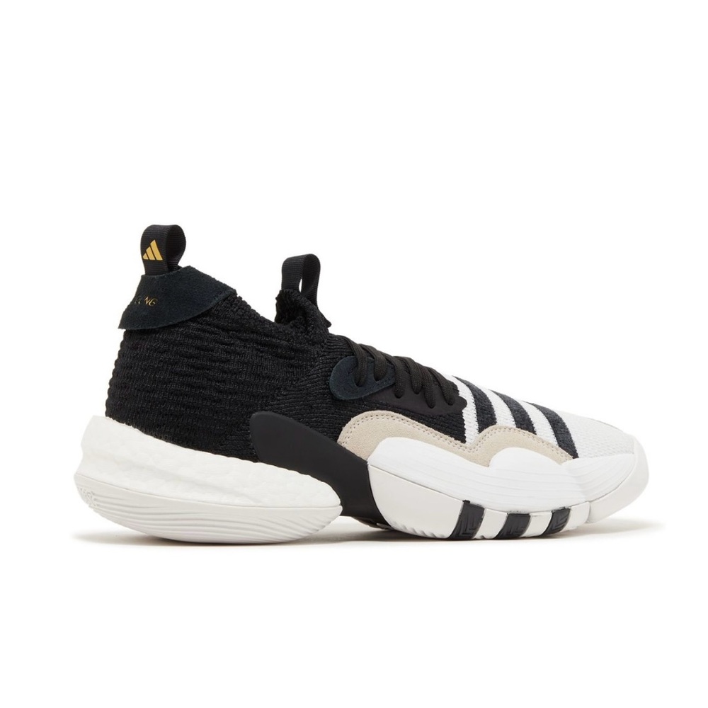 Adidas TRAE YOUNG 2J Unisex Big Kids Black and White basketball shoes - Picture 4 of 9